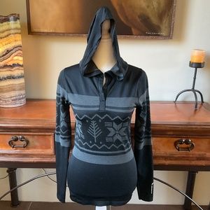 Climawear Long Sleeve Hoodie. Black/Gray Size M